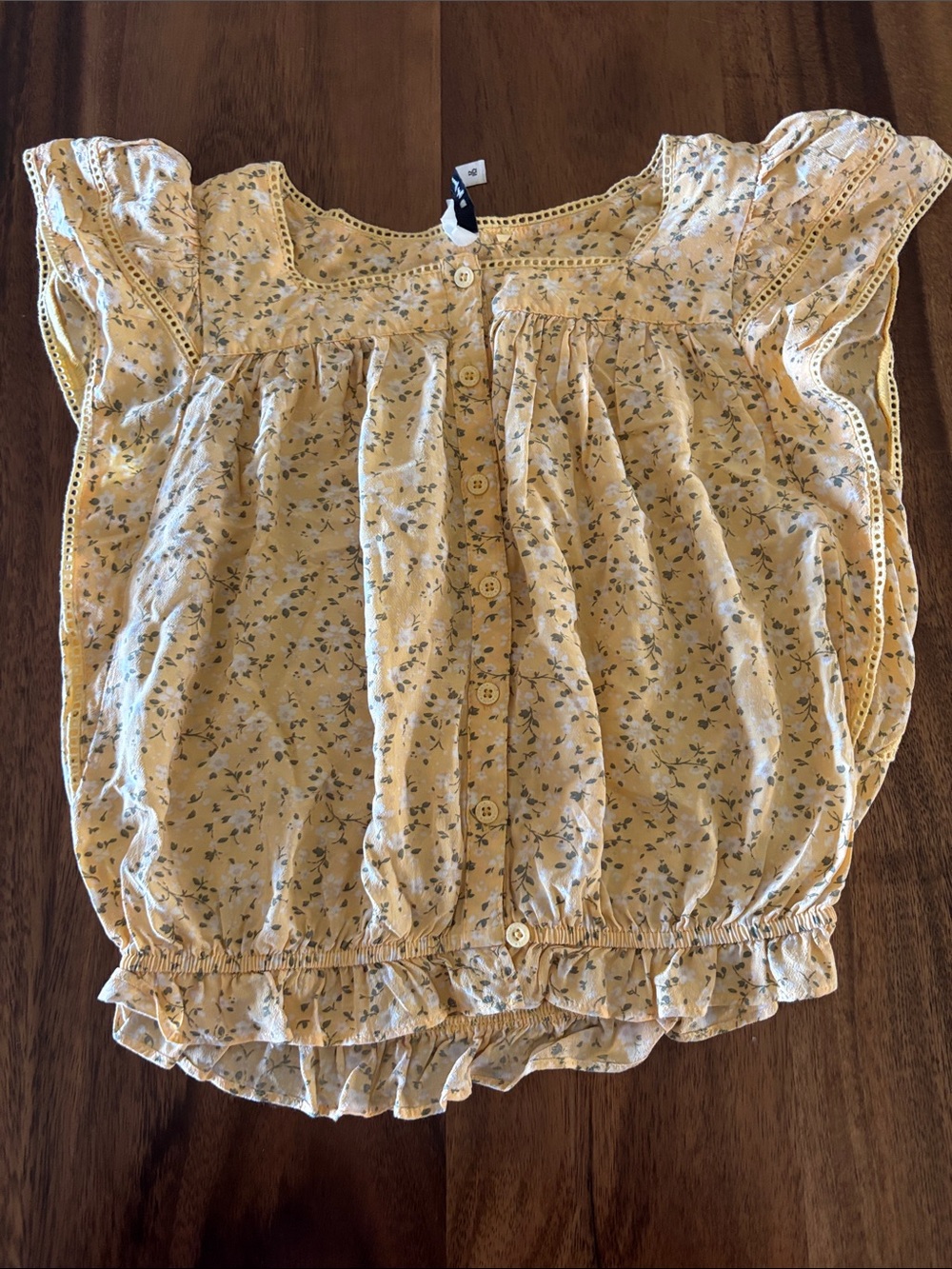 Pepe Jeans Yellow Floral Button-Front Blouse